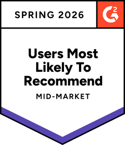 G2 Mid-Market Most Likely to Recommend