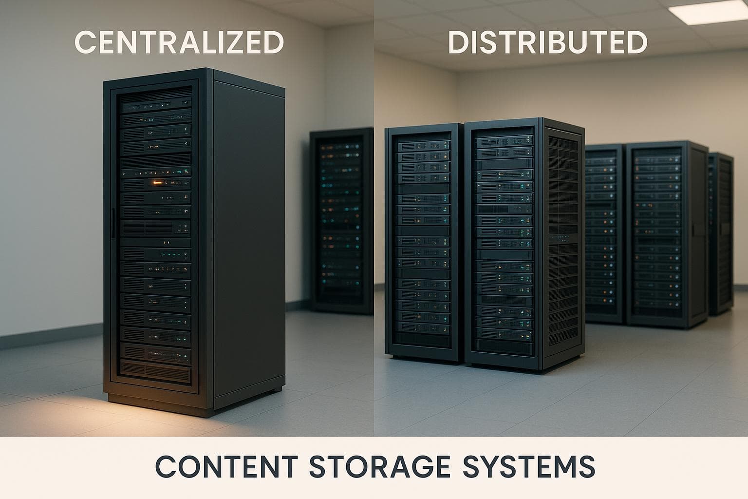 Centralized vs Distributed Content Storage Systems